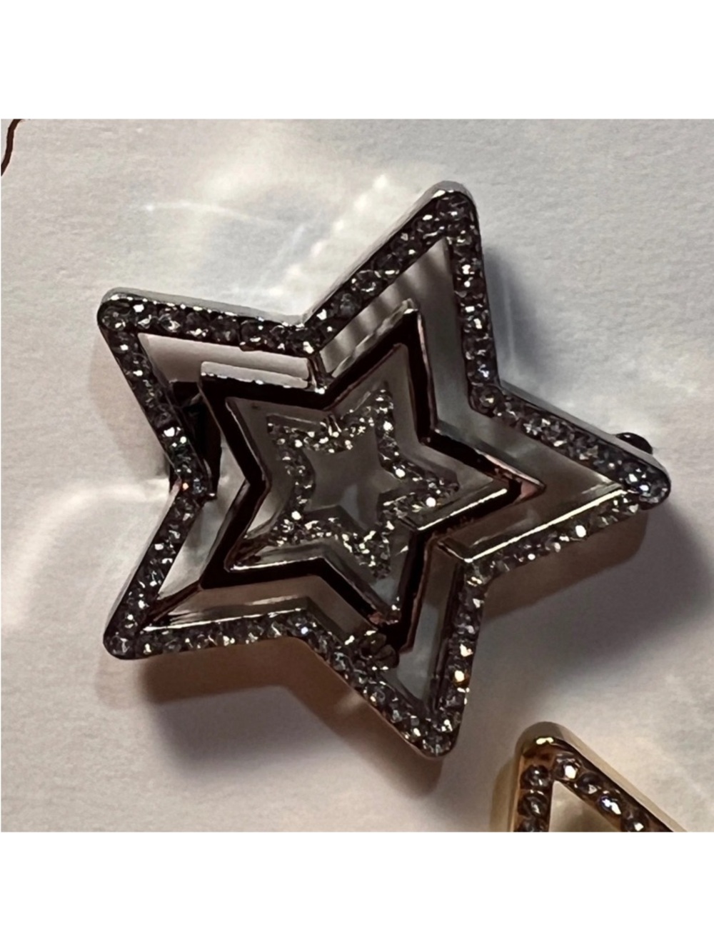 Dior Star Motif hair barrettes set - gwp Gold & Silver Crystal Stars new - Picture 8 of 10